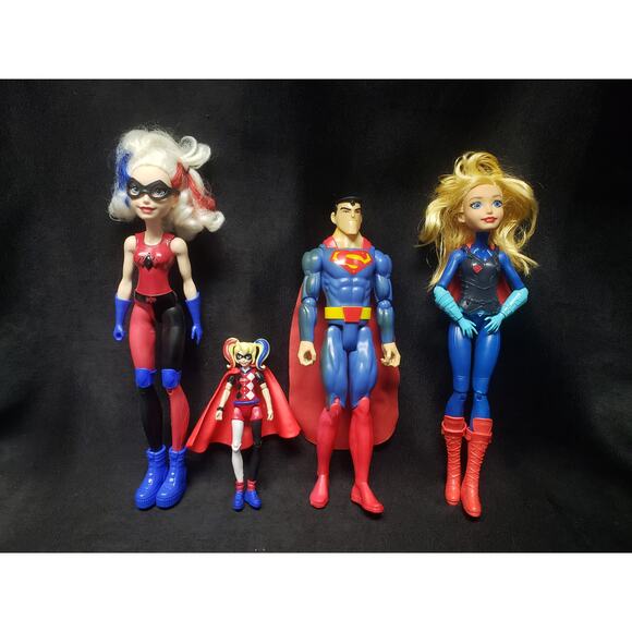 Mattel DC Comics Action Figures Harley Quinn Superman Supergirl Large & Mini - Picture 1 of 12